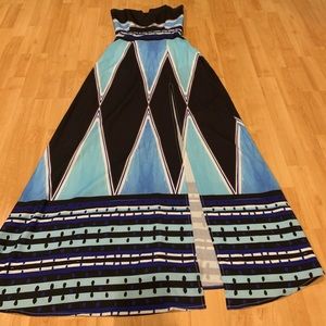 Black Maxi with Blue Pattern